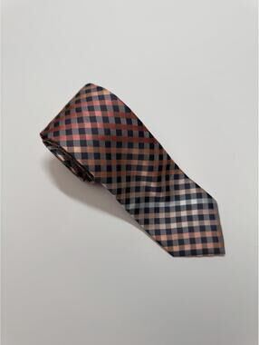 Van Heusen Peach & Grey Plaid Tie